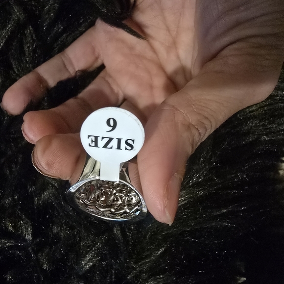 21k White Gold Plated Dubai Jewlery Elegant Silver Women's Ring - Picture 7 of 9